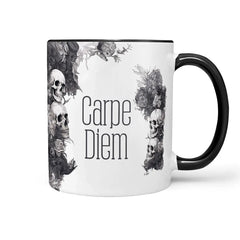 Carpe Diem Kaffeetasse mit Totenkopf Statement Design - Sunnywall - Individualität trifft Design