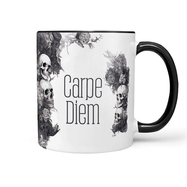 Carpe Diem Kaffeetasse mit Totenkopf Statement Design - Sunnywall - Individualität trifft Design