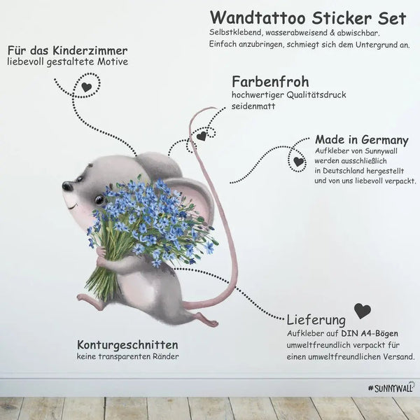 Chilly Maus Haus - Wandtattoo Kinderzimmer Küche Wandaufkleber - Sunnywall - Individualität trifft Design