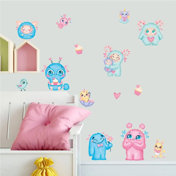Cute Monster - Wandtattoo Kinderzimmer Baby Wandaufkleber - Sunnywall - Individualität trifft Design