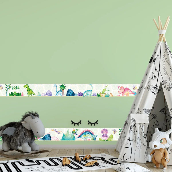 Dinosaurier Dino Kids Bordüre Wandbordüre - Sunnywall - Individualität trifft Design