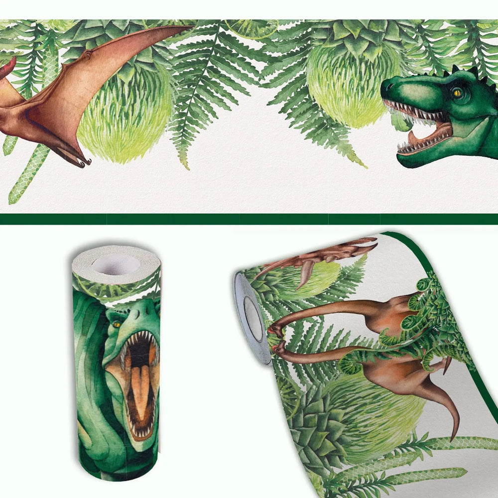 Dinosaurier T-Rex Bordüre Kinderzimmer Vliestapete - Sunnywall - Individualität trifft Design