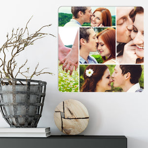 Echtglasbild mit Fotocollage bis zu 10 Fotos gestalten 40x40 cm - Sunnywall - Individualität trifft Design
