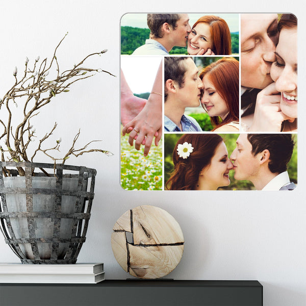 Echtglasbild mit Fotocollage bis zu 10 Fotos gestalten 40x40 cm - Sunnywall - Individualität trifft Design