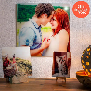 Echtglasbild mit Fotocollage bis zu 10 Fotos gestalten 40x40 cm - Sunnywall - Individualität trifft Design