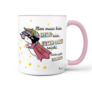 Einhorn Tasse Held sein Einhorn reicht – Beides geht immer - Sunnywall - Individualität trifft Design
