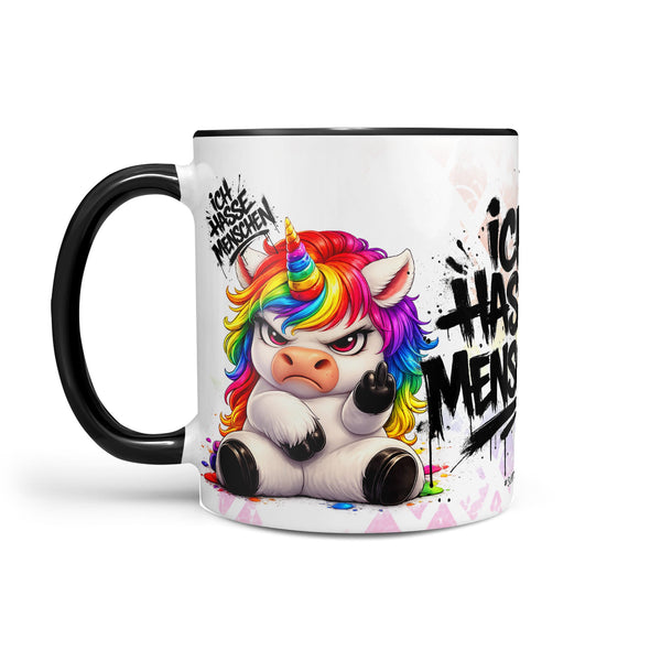 Einhorn Tasse „Ich hasse Menschen“ – Lustige Kaffeetasse - Sunnywall - Individualität trifft Design