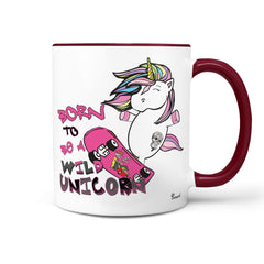 Einhorn Tasse Wild – Born to be a wild unicorn mit Skateboard - Sunnywall - Individualität trifft Design