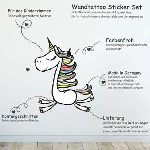 Einhorn - Wandtattoo Kinderzimmer Baby Wandaufkleber - Sunnywall - Individualität trifft Design
