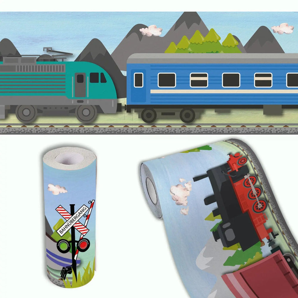 Eisenbahn Zug Bordüre Wandbordüre für Kinderzimmer Sunnywall - Sunnywall - Individualität trifft Design
