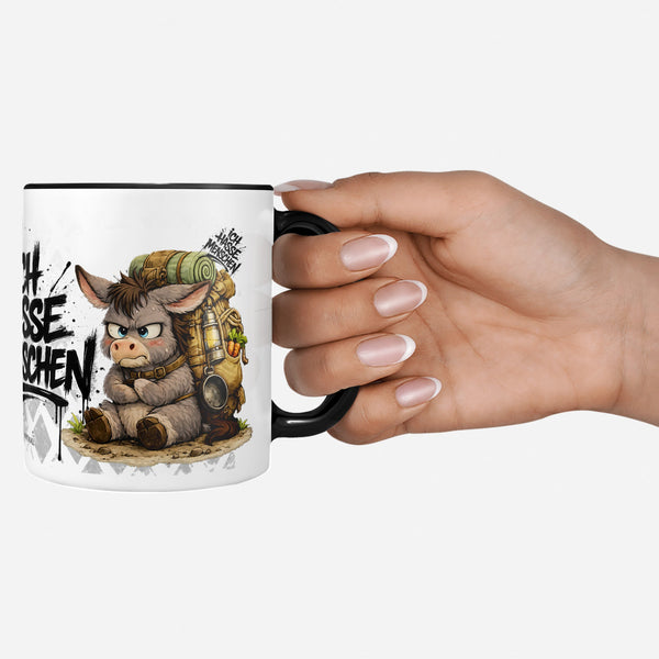 Esel Tasse „Ich hasse Menschen“ – Lustige Kaffeetasse - Sunnywall - Individualität trifft Design