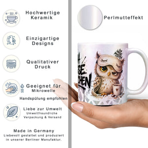 Eule Tasse „Ich hasse Menschen“ – Lustige Kaffeetasse - Sunnywall - Individualität trifft Design