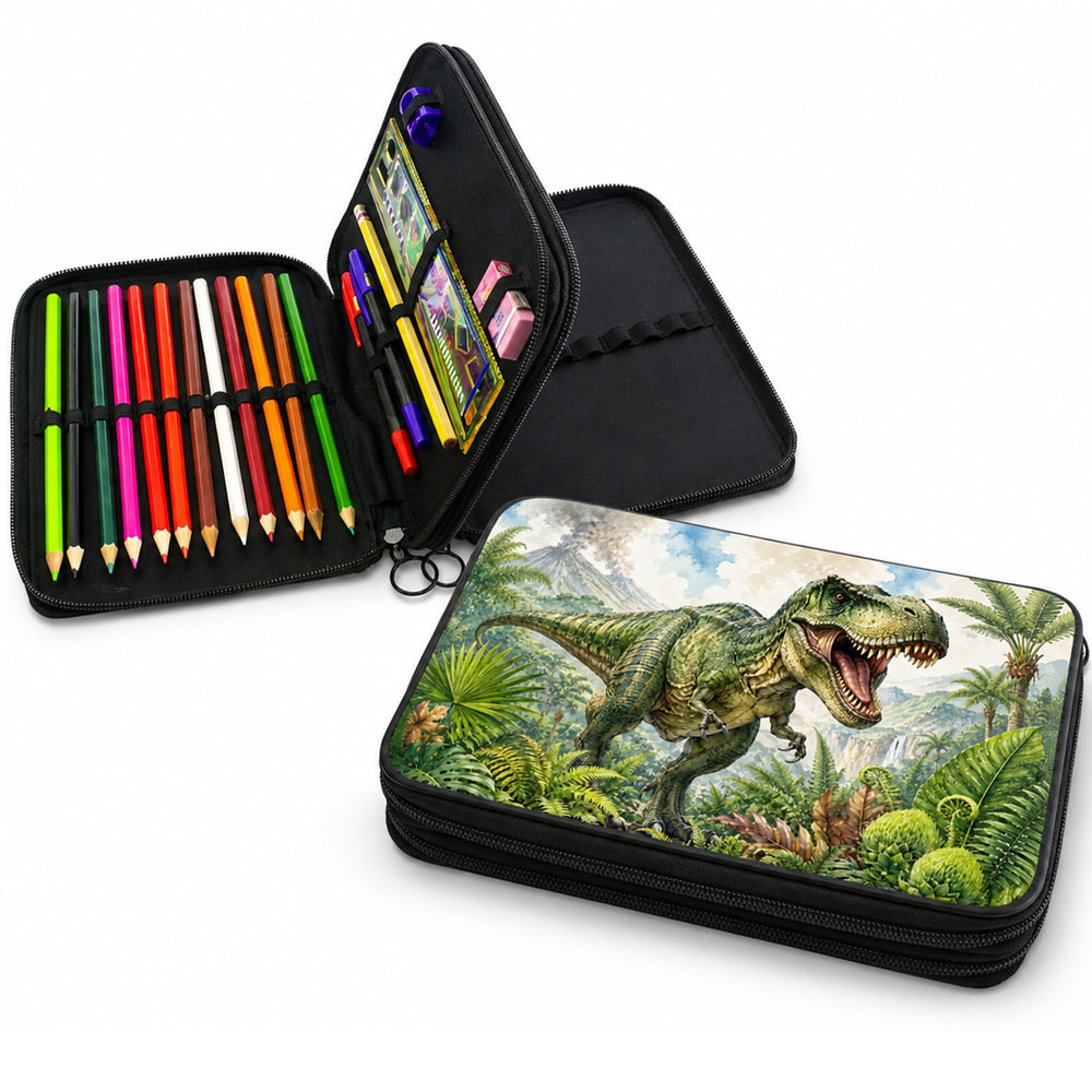Federtasche T-Rex Dinosaurier – komplett gefülltes Mäppchen - Sunnywall - Individualität trifft Design