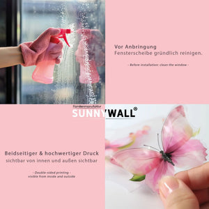 Fensterbild Bienen auf Honigsuche im Kirschbaum | Fenster Dekoration - Sunnywall - Individualität trifft Design