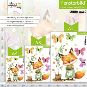 Fensterbild Fuchs Frühlingsgarten Fensterdekoration statisch haftend wiederverwendbar - Sunnywall - Individualität trifft Design