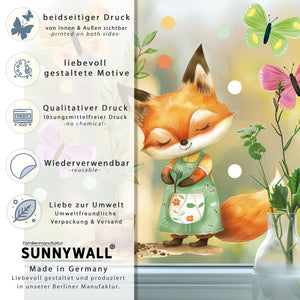 Fensterbild Fuchs Frühlingsgarten Fensterdekoration statisch haftend wiederverwendbar - Sunnywall - Individualität trifft Design