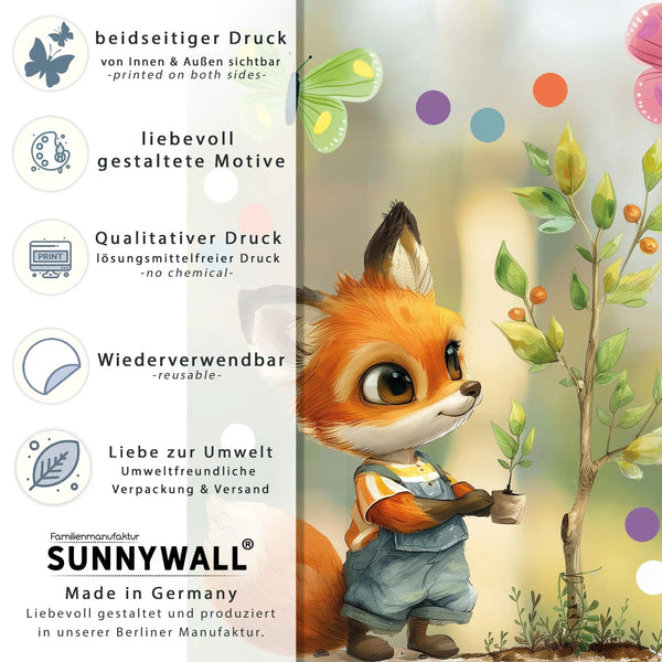 Fensterbild Kleiner Fuchs im Gärtnerglück | Fenster Dekoration - Sunnywall - Individualität trifft Design