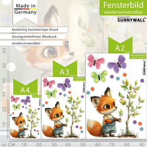 Fensterbild Kleiner Fuchs im Gärtnerglück | Fenster Dekoration - Sunnywall - Individualität trifft Design