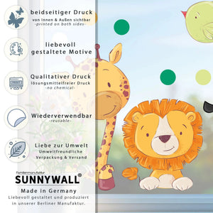 Fensterbild Safari Giraffe Löwe Zebra | Fenster Dekoration - Sunnywall - Individualität trifft Design