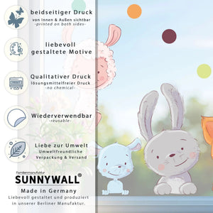 Fensterbild Tiere Fuchs Hase Maus Schaf | Fenster Dekoration - Sunnywall - Individualität trifft Design