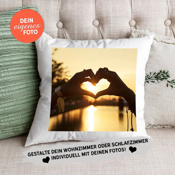 Fotokissen 40x40 – Kissen mit Foto & Wunschtext selbst gestalten - Sunnywall - Individualität trifft Design