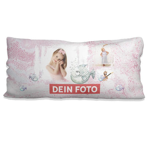Fotokissen Fisch Rosa – 80x40 Kissen mit 3 Fotos & kindlichem Design - Sunnywall - Individualität trifft Design