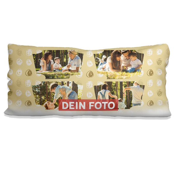 Fotokissen Latte Macchiato – 80x40 Kissen mit 4 Fotos & Kaffeelook - Sunnywall - Individualität trifft Design