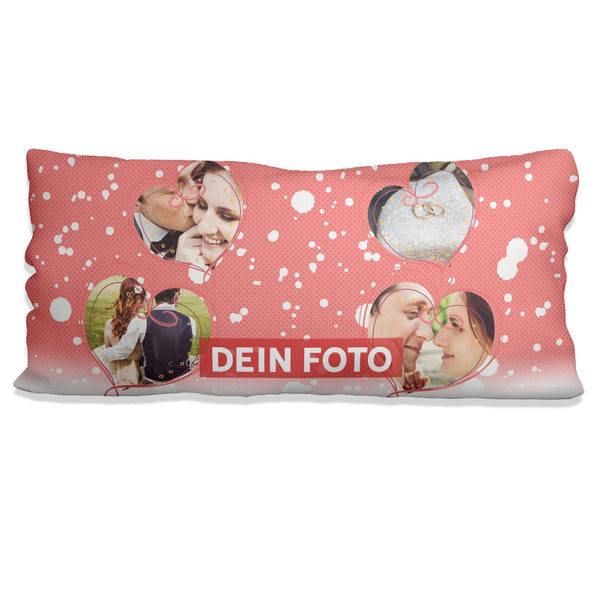 Fotokissen mit Herz – 80x40 Kissen mit 4 Fotos & romantischem Design - Sunnywall - Individualität trifft Design