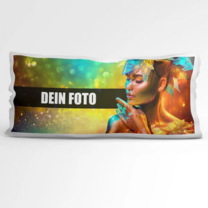 Fotokissen – Personalisiertes Kissen 80x40 mit Foto & Wunschtext - Sunnywall - Individualität trifft Design