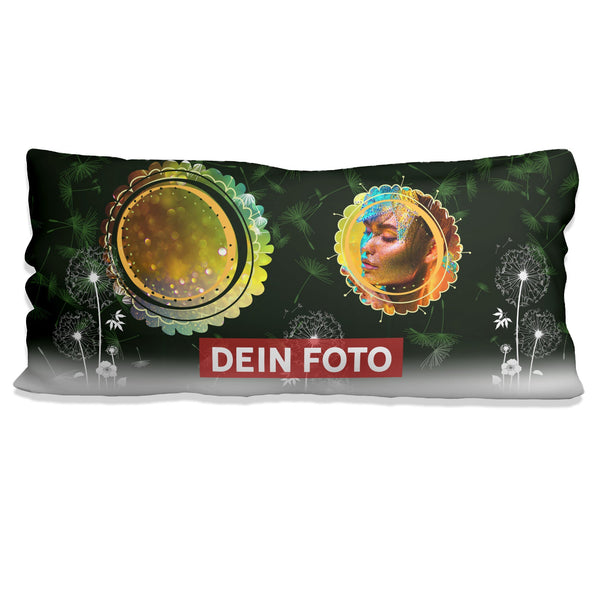 Fotokissen – Pusteblume Schwarz 80x40 mit zwei Bildern & zartem Design - Sunnywall - Individualität trifft Design