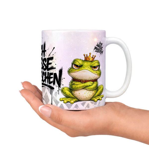 Frosch Tasse „Ich hasse Menschen“ – Lustige Kaffeetasse - Sunnywall - Individualität trifft Design