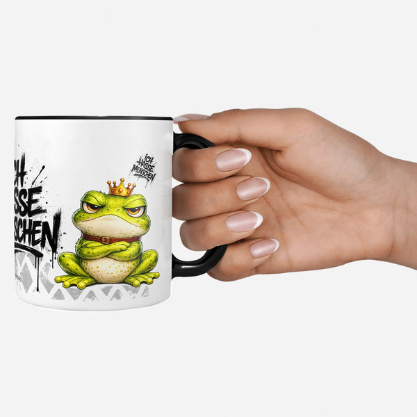 Frosch Tasse „Ich hasse Menschen“ – Lustige Kaffeetasse - Sunnywall - Individualität trifft Design