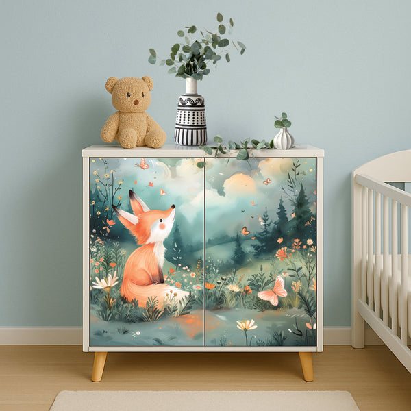 Möbelfolie nach Maß Fuchs – naturverbundenes Waldmotiv für Möbel, Tür & Wand