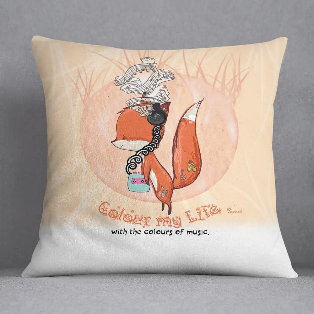 Fuchs Fox music Colour my life Kissen pillow Sunnywall® - Sunnywall - Individualität trifft Design