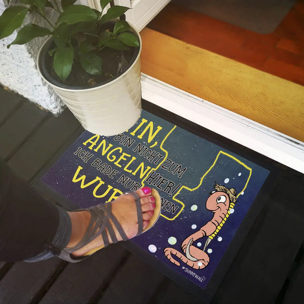 Fussmatte Angeln Ich bade nur meinen Wurm - Sunnywall - Individualität trifft Design