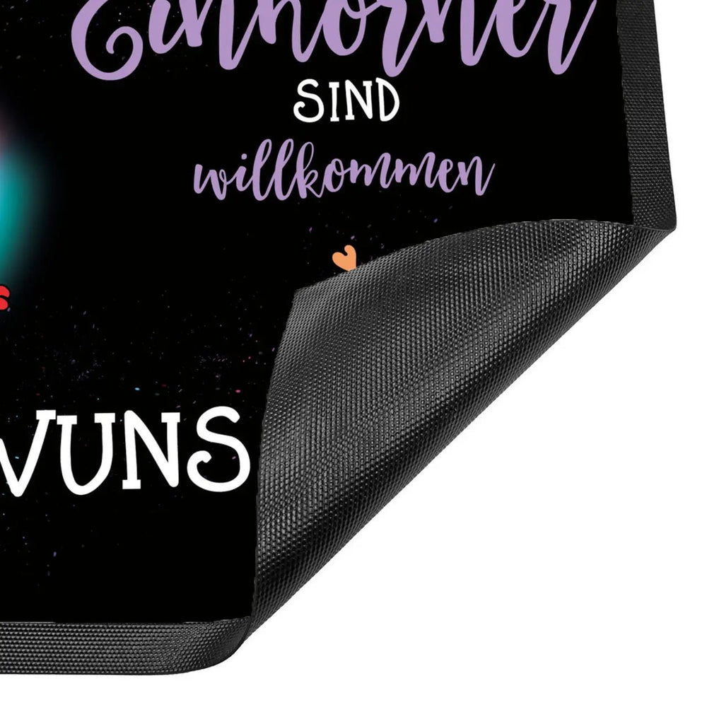 Fussmatte Einhörner Willkommen mit Wunschname personalisiert - Sunnywall - Individualität trifft Design