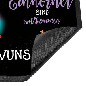 Fussmatte Einhörner Willkommen mit Wunschname personalisiert - Sunnywall - Individualität trifft Design