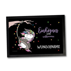 Fussmatte Einhörner Willkommen mit Wunschname personalisiert - Sunnywall - Individualität trifft Design