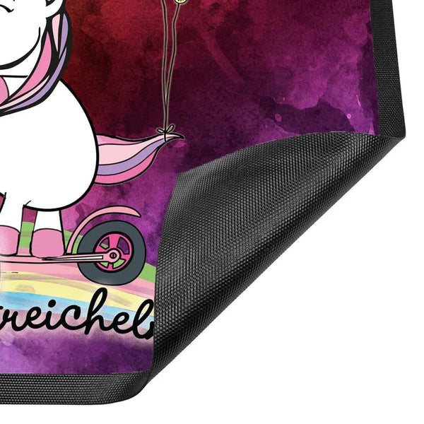 Fussmatte Einhorn Spruch Mir reichts ich geh mein Einhorn streicheln - Sunnywall - Individualität trifft Design