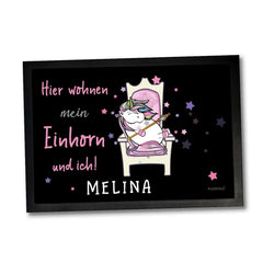 Fussmatte Einhorn Wunschname personalisiert - Sunnywall - Individualität trifft Design