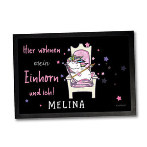 Fussmatte Einhorn Wunschname personalisiert - Sunnywall - Individualität trifft Design