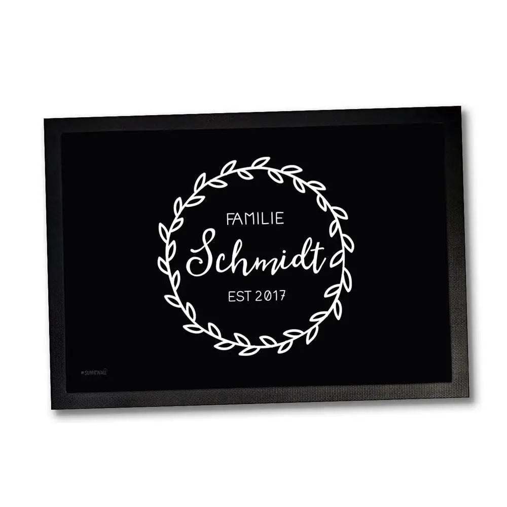 Fussmatte Familie EST Wunschname Jahr personalisiert - Sunnywall - Individualität trifft Design
