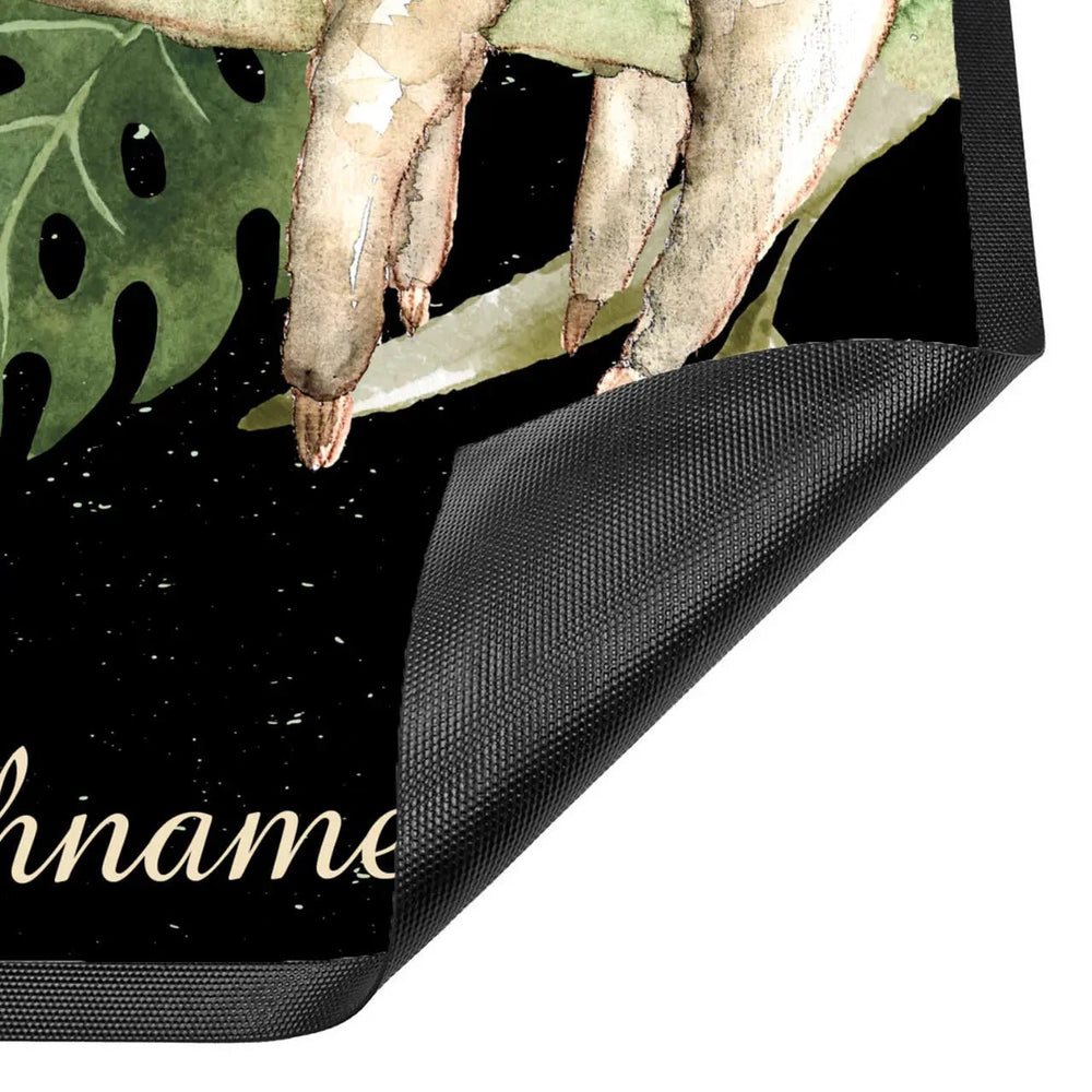 Fussmatte Faultier Willkommen bei Familie mit Wunschname personalisiert - Sunnywall - Individualität trifft Design