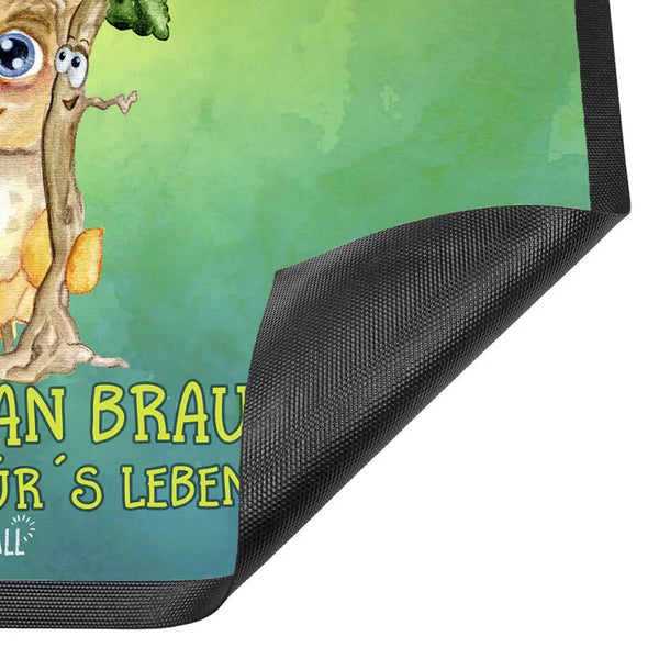 Fussmatte Freunde Eule und Baum Alles was man braucht - Sunnywall - Individualität trifft Design