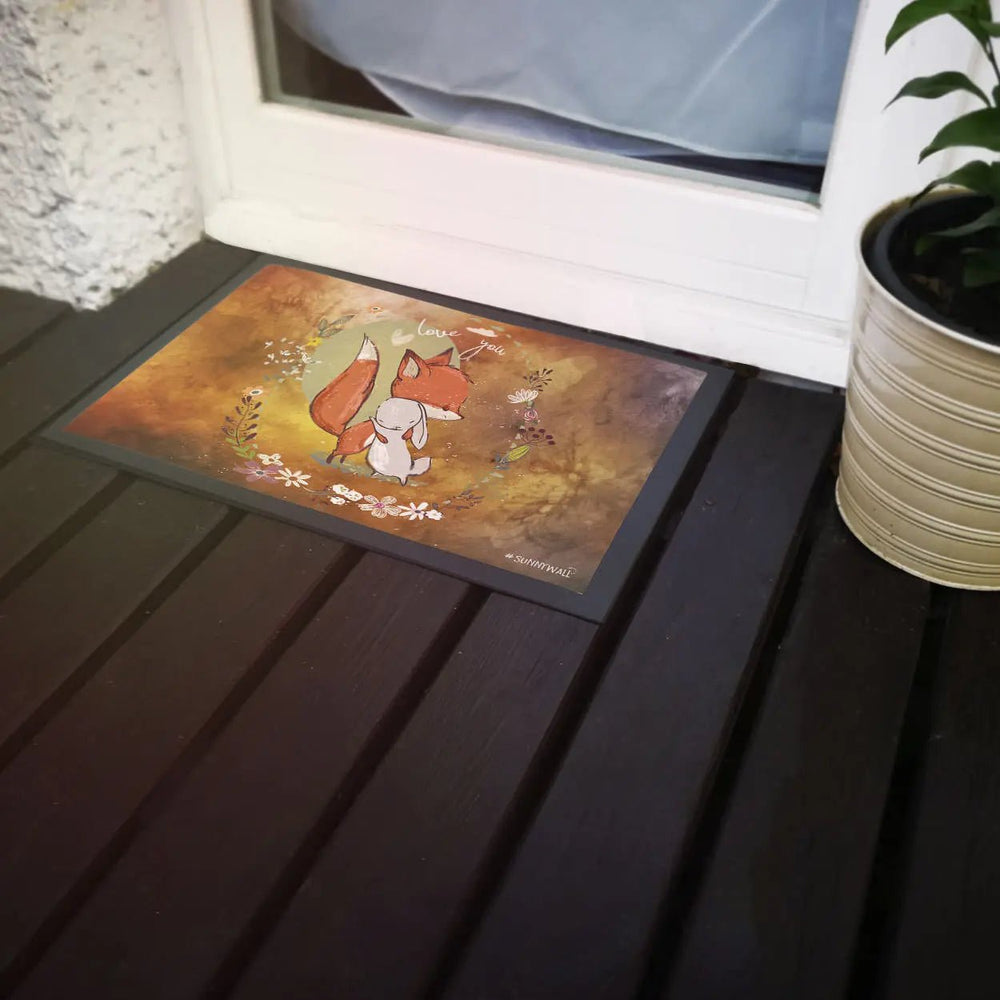 Fussmatte Liebe Fuchs und Hase Motiv in love - Sunnywall - Individualität trifft Design