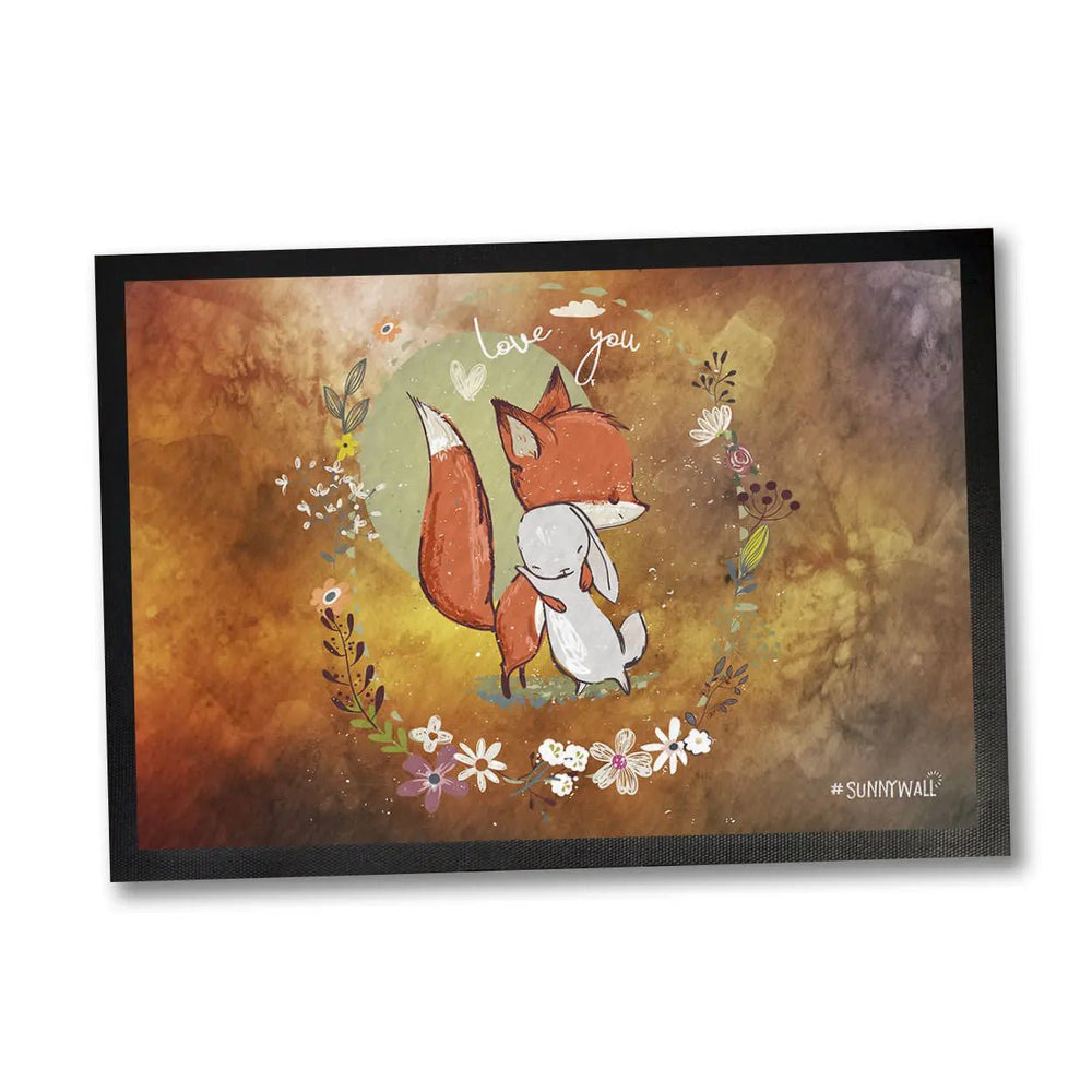 Fussmatte Liebe Fuchs und Hase Motiv in love - Sunnywall - Individualität trifft Design