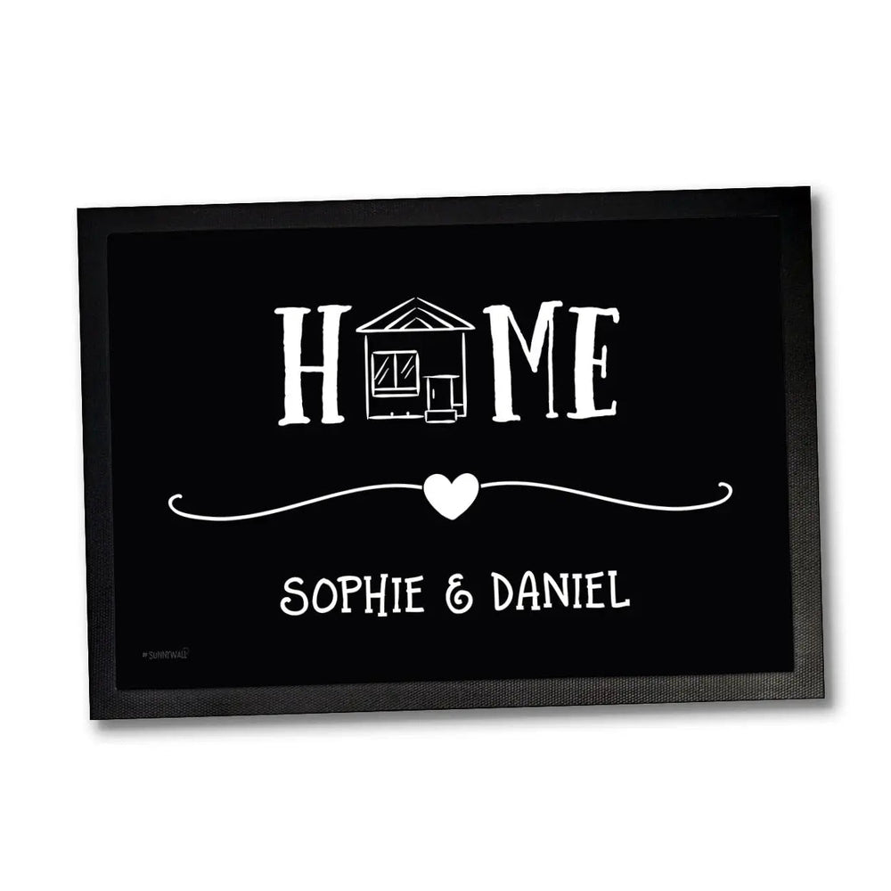 Fussmatte personalisiert mit Namen Herzdesign - Sunnywall - Individualität trifft Design