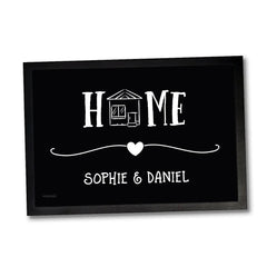 Fussmatte personalisiert mit Namen Herzdesign - Sunnywall - Individualität trifft Design