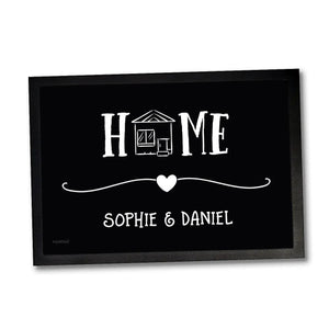 Fussmatte personalisiert mit Namen Herzdesign - Sunnywall - Individualität trifft Design