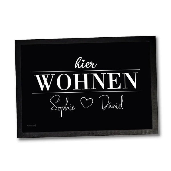 Fussmatte personalisiert Wunschnamen Herzdesign Geschenkidee - Sunnywall - Individualität trifft Design